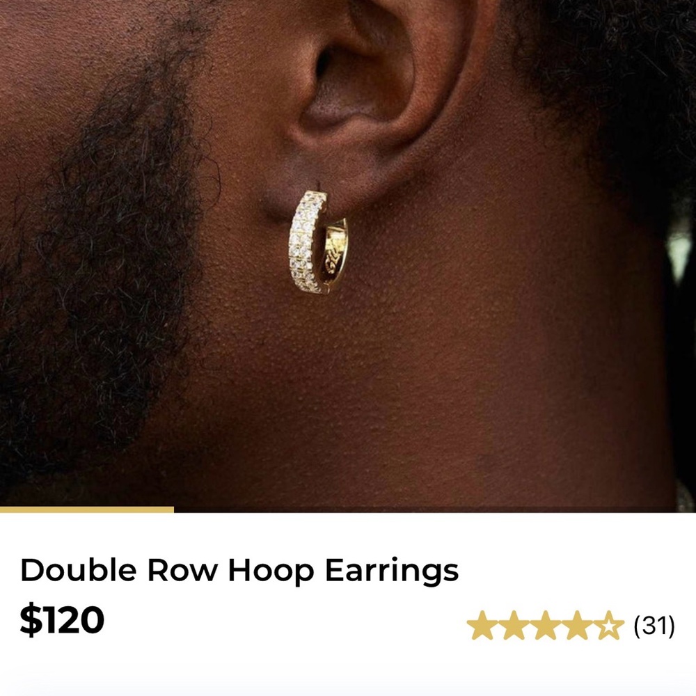 Gold Double Row Hoop Earrings